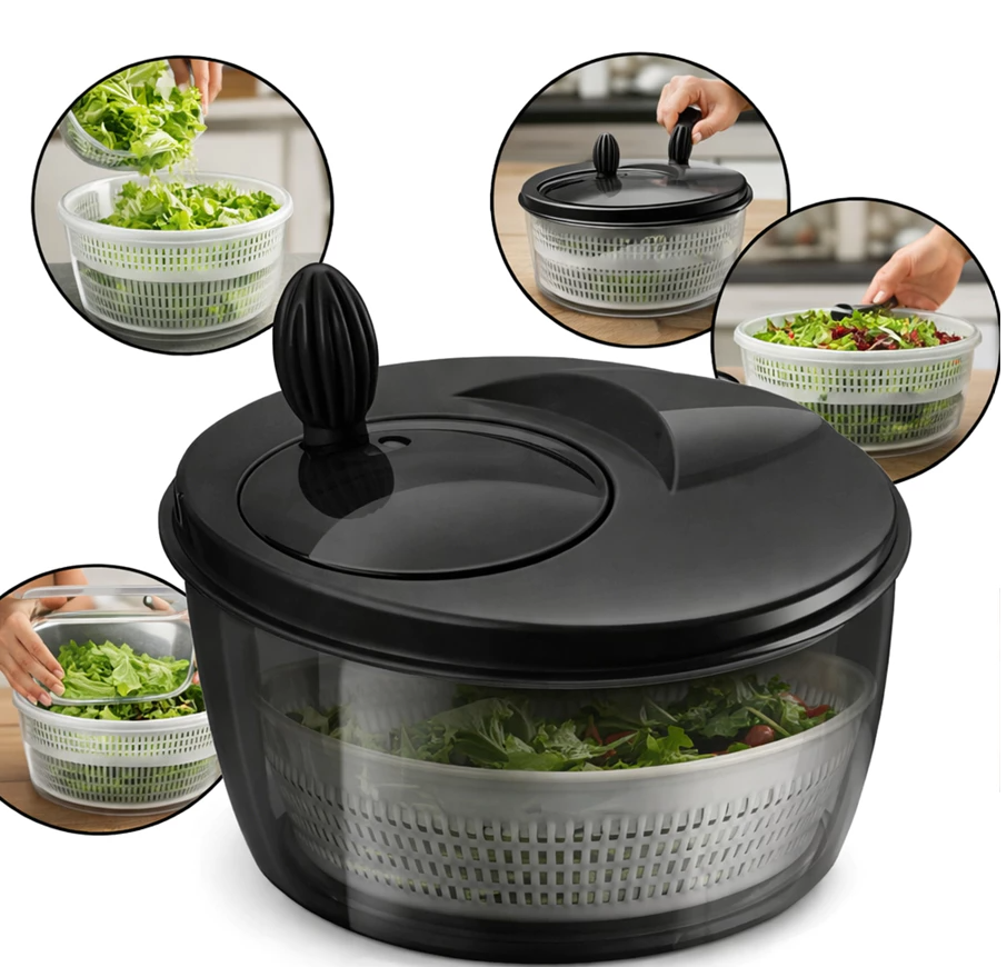 FreshSpin 4L™ – Centrífuga de Salada e Secador de Verduras com Alta Eficiência